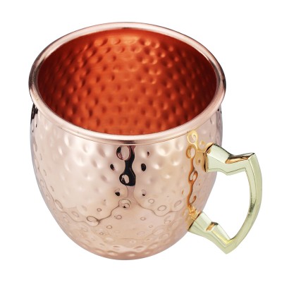 Hot sale Top Rated Gift Copper Moscow Mule Mug 550ml Engraved 16oz Cup with Handle