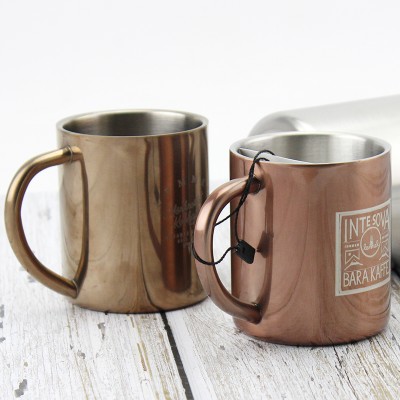 wholesale stainless steel metal copper double walled beer coffee travel mug