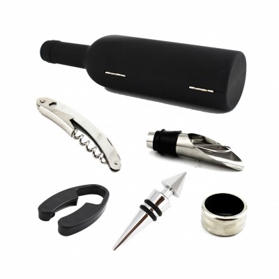 Business gift stainless steel metal  wine opener stopper glass gift box set